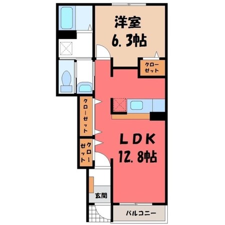 下館駅 徒歩25分 1階の物件間取画像